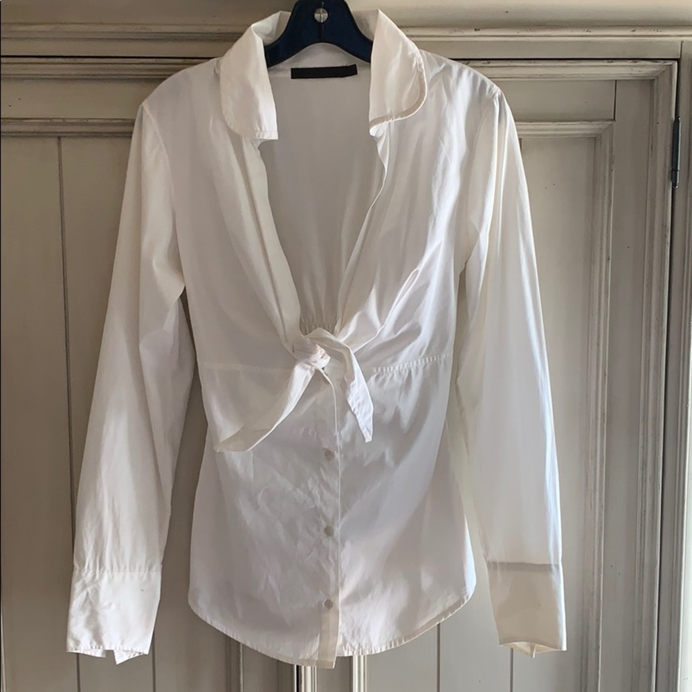 Nicholas K long sleeve white button down blouse